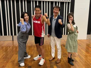 左から酒井法子さん、M高史さん、森田健作さん、風谷南友さん