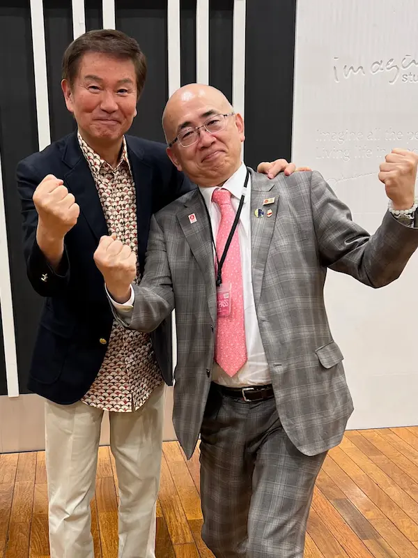 森田健作（左）、溝畑宏（右）