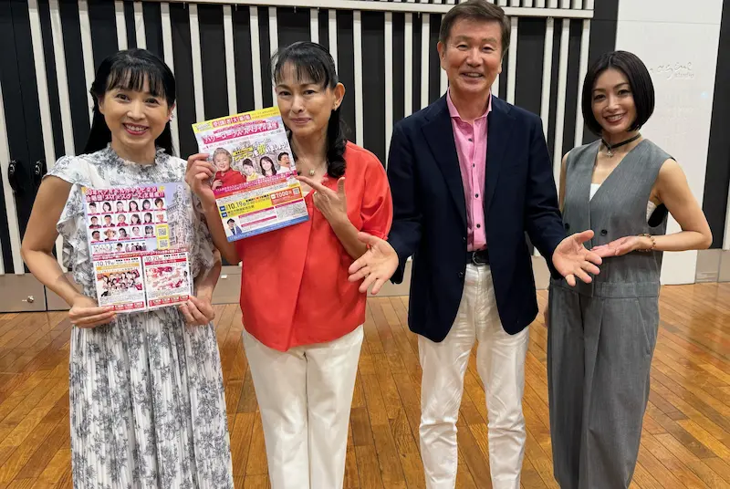 左から西村知美さん、田中美奈子さん、森田健作さん、酒井法子さん